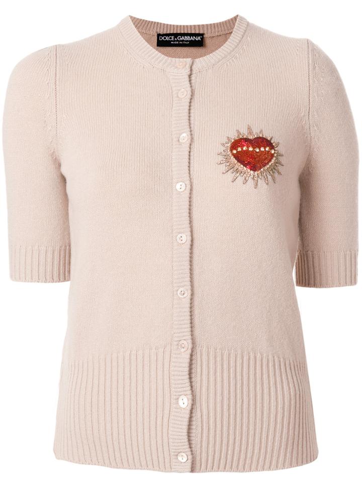 Dolce & Gabbana Heart Patch Cardigan - Pink & Purple