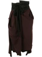 Aganovich High Waisted Jersey Skirt - Brown