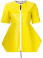 Marni Peplum Jacket, Women's, Size: 42, Yellow/orange, Lamb Skin