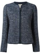 Armani Collezioni Fitted Jacket, Women's, Size: 40, Blue, Viscose/polyamide/cotton/polyester