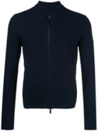 Emporio Armani Zipped Cardigan, Men's, Size: 54, Blue, Polyamide/polyester/viscose
