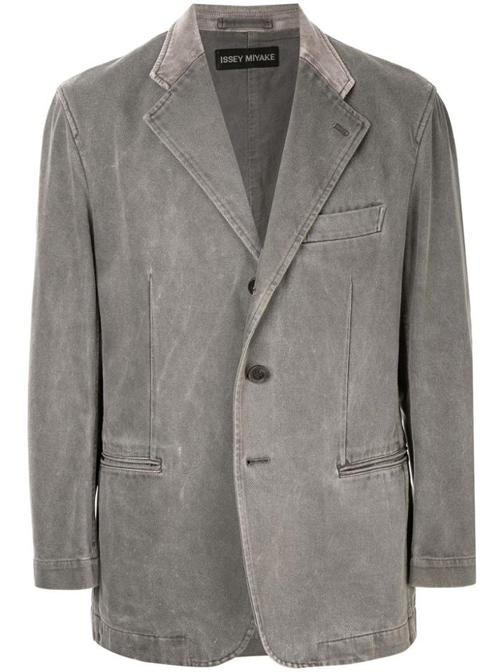 Issey Miyake Vintage Notched Buttoned Jacket - Grey