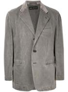 Issey Miyake Vintage Notched Buttoned Jacket - Grey