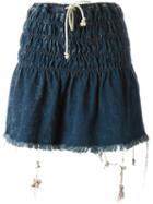 Chloé Washed Drawstring Denim Skirt, Women's, Size: 36, Blue, Cotton
