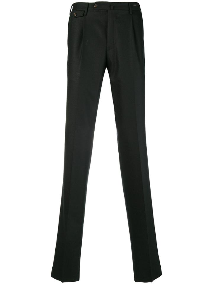 Pt01 Creased Slim-fit Trousers - Black