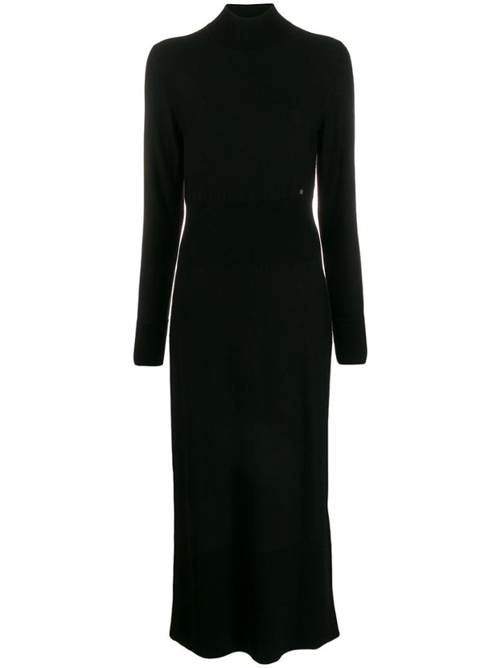 Calvin Klein Roll Neck Knitted Dress - Black