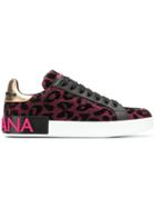 Dolce & Gabbana Leopard Print Sneakers - Pink & Purple