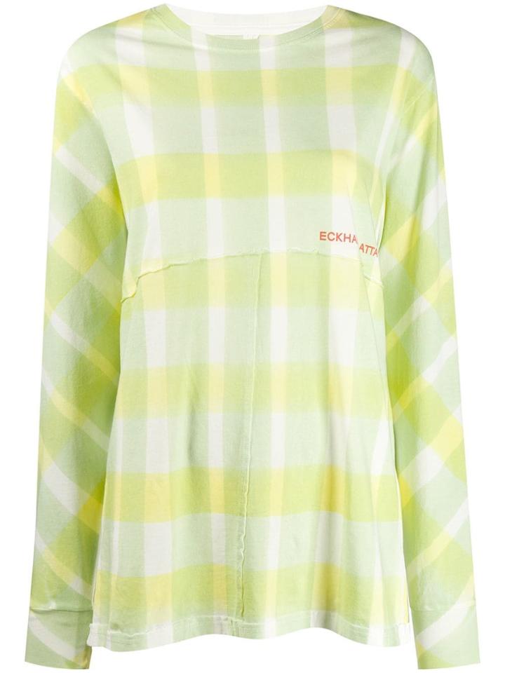 Eckhaus Latta Check Print Top - Yellow