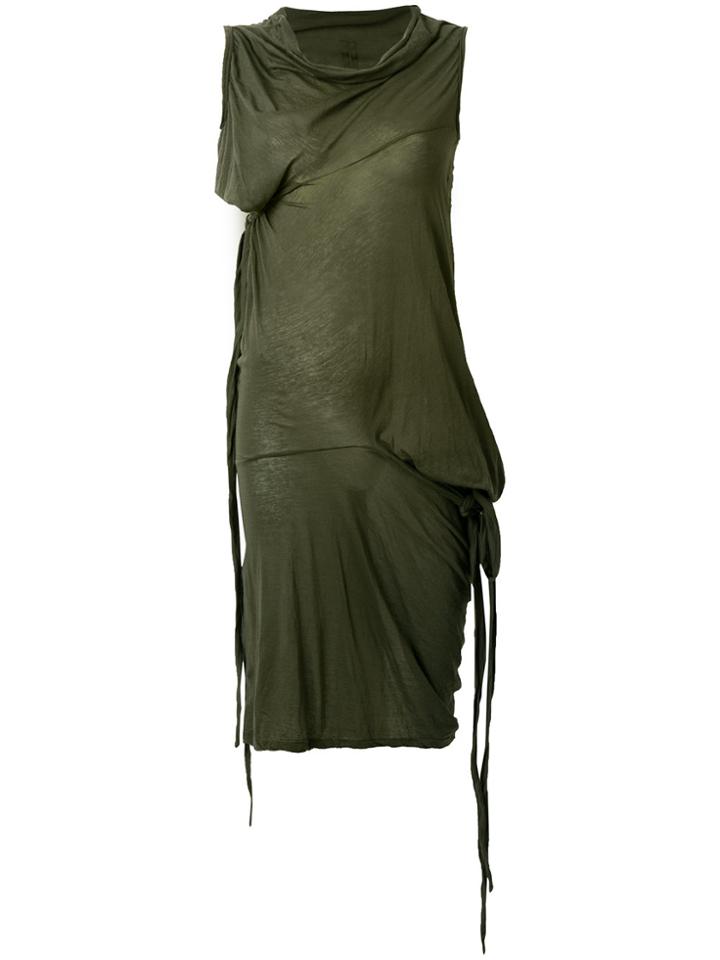 Rick Owens Drkshdw Tie Detailed Dress - Green