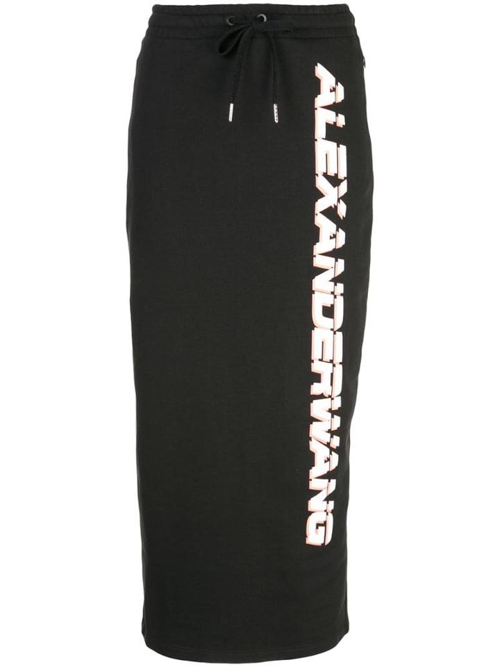 Alexander Wang Logo Drawstring Skirt - Black