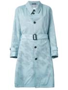 Maison Margiela - Bird And Telephone Print Coat - Women - Cotton/viscose/virgin Wool - 38, Blue, Cotton/viscose/virgin Wool