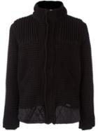 Bark Knitted Duffle Jacket, Men's, Size: Large, Black, Wool/polyamide/polyester