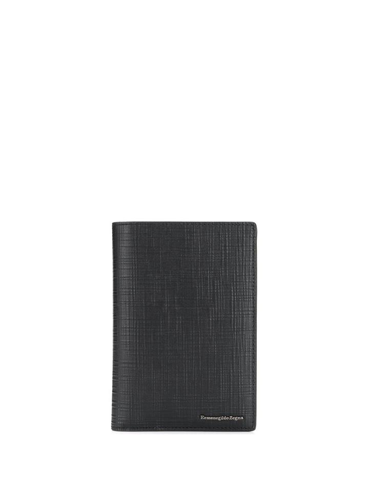 Ermenegildo Zegna Logo Plaque Bi-fold Wallet - Black