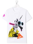 Burberry Kids Teen Unicorn Print T-shirt - White
