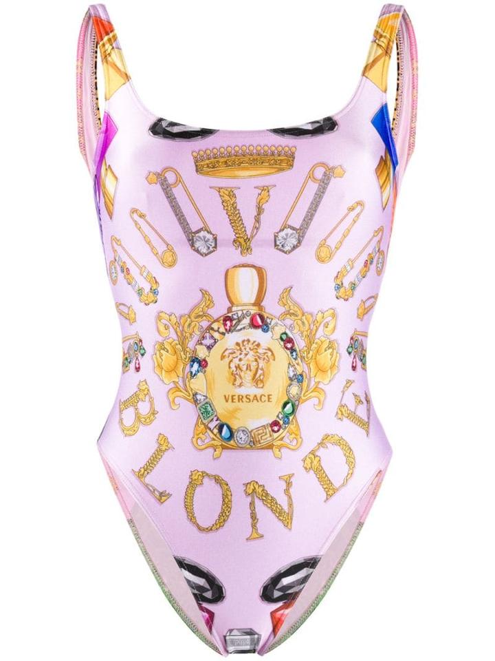 Versace Barocco Print Swimsuit - Pink