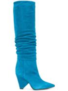 Anna F. Pointed Knee-length Boots - Blue