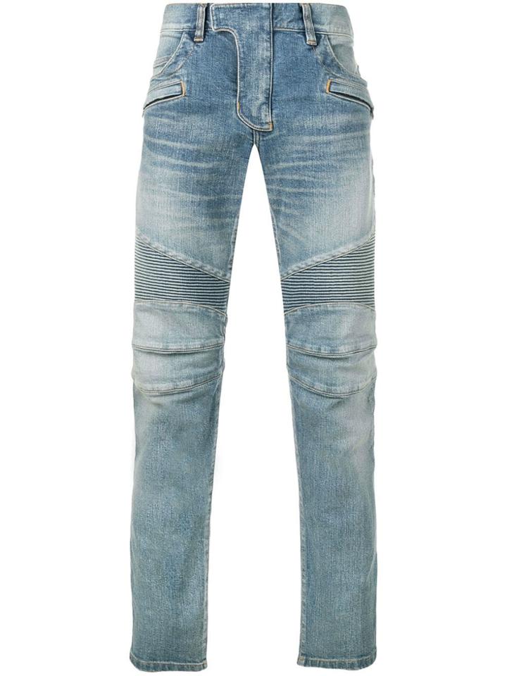 Balmain Biker Slim-fit Jeans - Blue