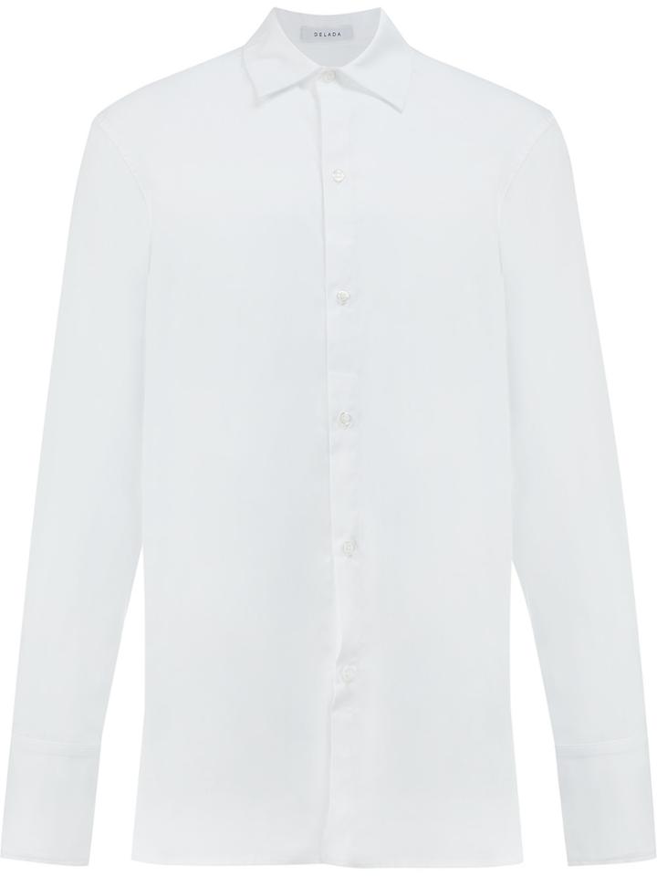 Delada Detachable Cuff Sleeve Shirt - White