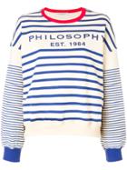 Philosophy Di Lorenzo Serafini Striped Logo Sweatshirt - Blue