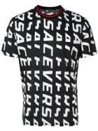 Versace Logo Print All Over T-shirt - Black