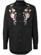 Alexander Mcqueen Embroidered Roses Shirt - Black