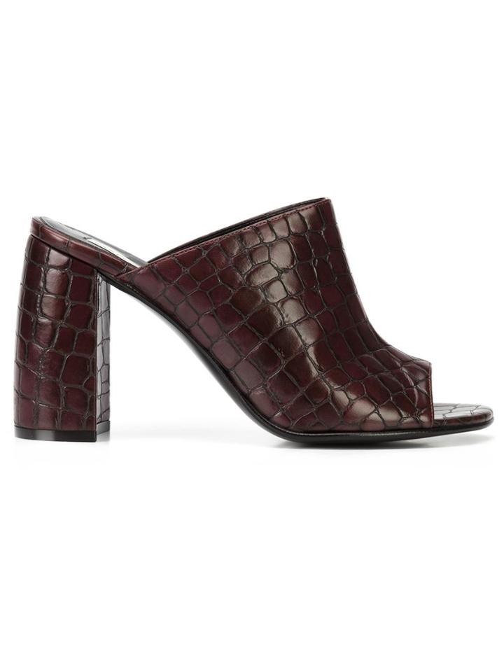 Stella Mccartney Crocodile Effect Mules - Brown