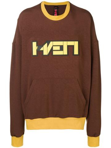 H Rv Rk Logo Colour-block Sweater - Brown