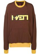 H Rv Rk Logo Colour-block Sweater - Brown