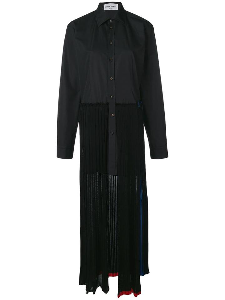 Sonia Rykiel Pleated Shirt Dress - Black