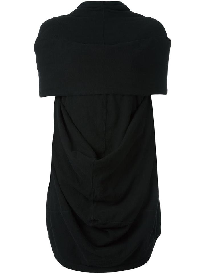 Rick Owens Drkshdw Draped Knitted Top, Women's, Size: Small, Black, Cotton