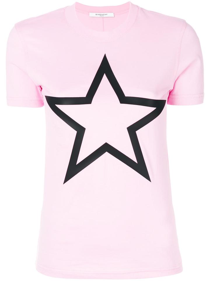 Givenchy - Star Embroidered T-shirt - Women - Cotton - L, Pink/purple, Cotton