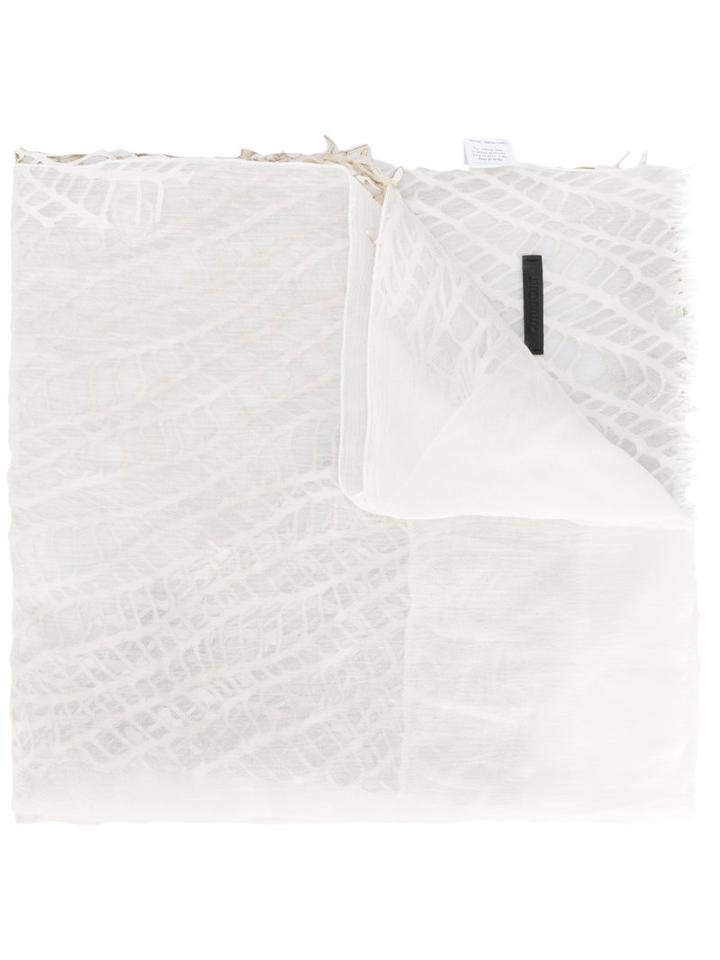 Embroidered Scarf - Women - Leather/modal - One Size, Nude/neutrals, Leather/modal, Cutuli Cult