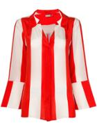 Alice+olivia Striped Fitted Shirt - Red