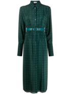 Salvatore Ferragamo Gancini Motif Shirt Dress - Green