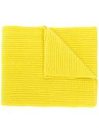 N.peal Ribbed Knitted Scarf - Yellow & Orange