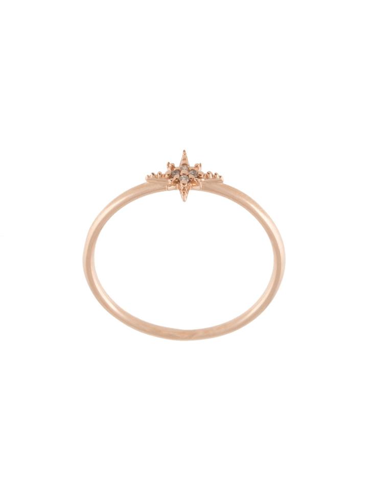Sydney Evan 14kt Rose Gold Mini Starburst Diamond Ring - Metallic
