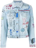 P.a.r.o.s.h. - Doodle Denim Jacket - Women - Cotton - M, Blue, Cotton