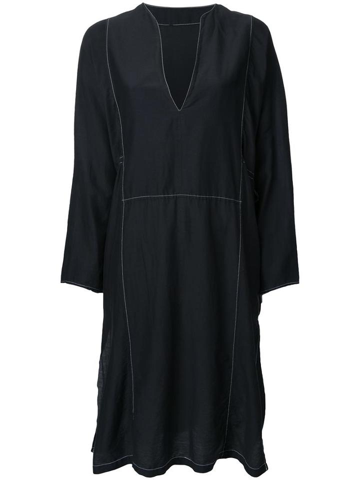 H Beauty & Youth Side Slit Dress, Women's, Black, Silk/cotton