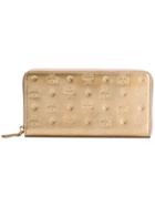 Mcm Zip Around Wallet - Gold