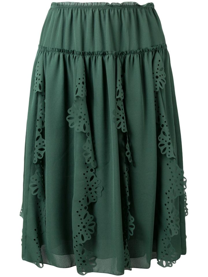 See By Chloé Perforated Detail Skirt - Green