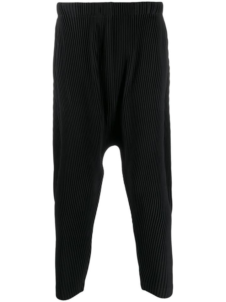 Homme Plissé Issey Miyake Dropped-crotch Pleated Trousers - Black