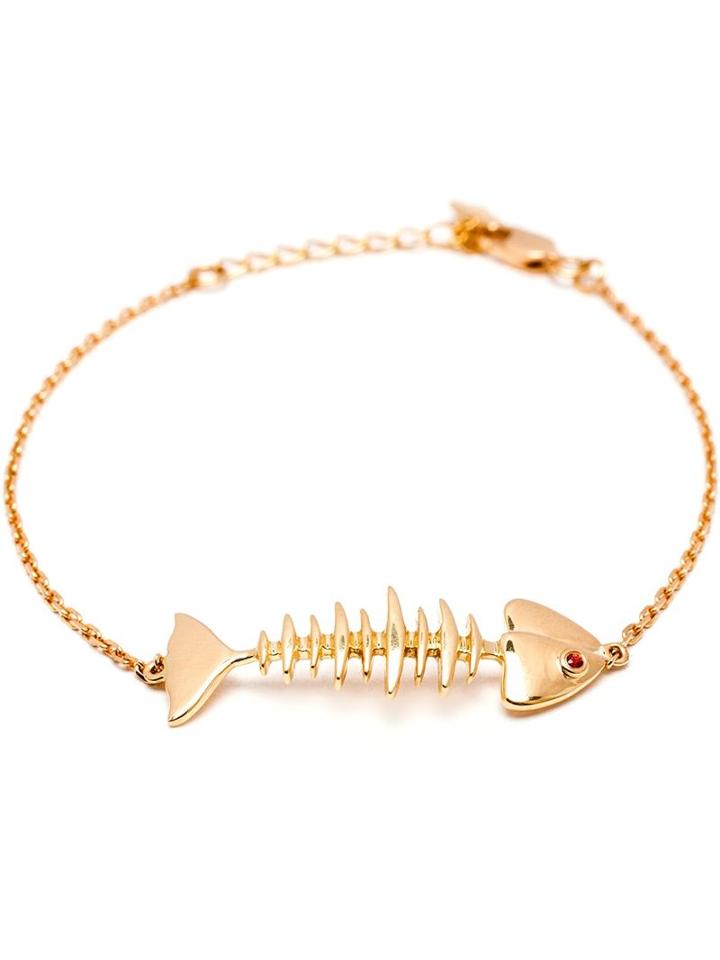 Kamushki 18k Gold Fishbone Bracelet