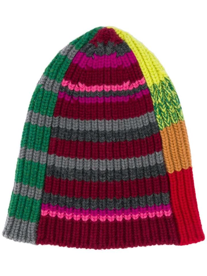 Colville Striped Panel Beanie - Green