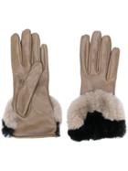 Gala Gloves Contrast Faux Fur Gloves - Grey