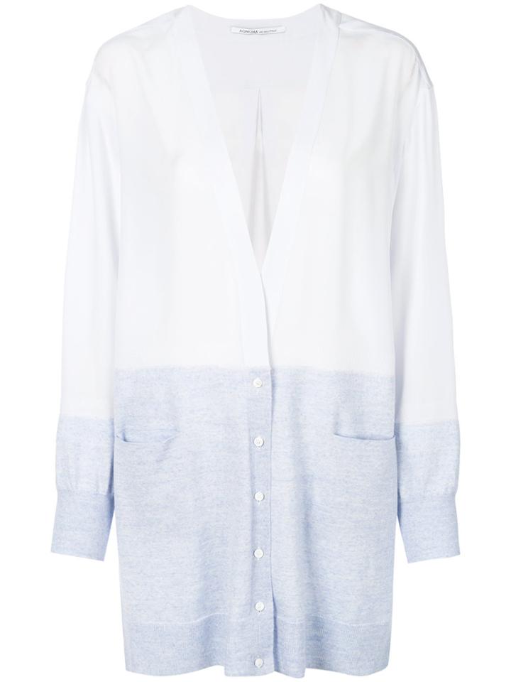 Agnona Two Tone Longline Cardigan - Blue
