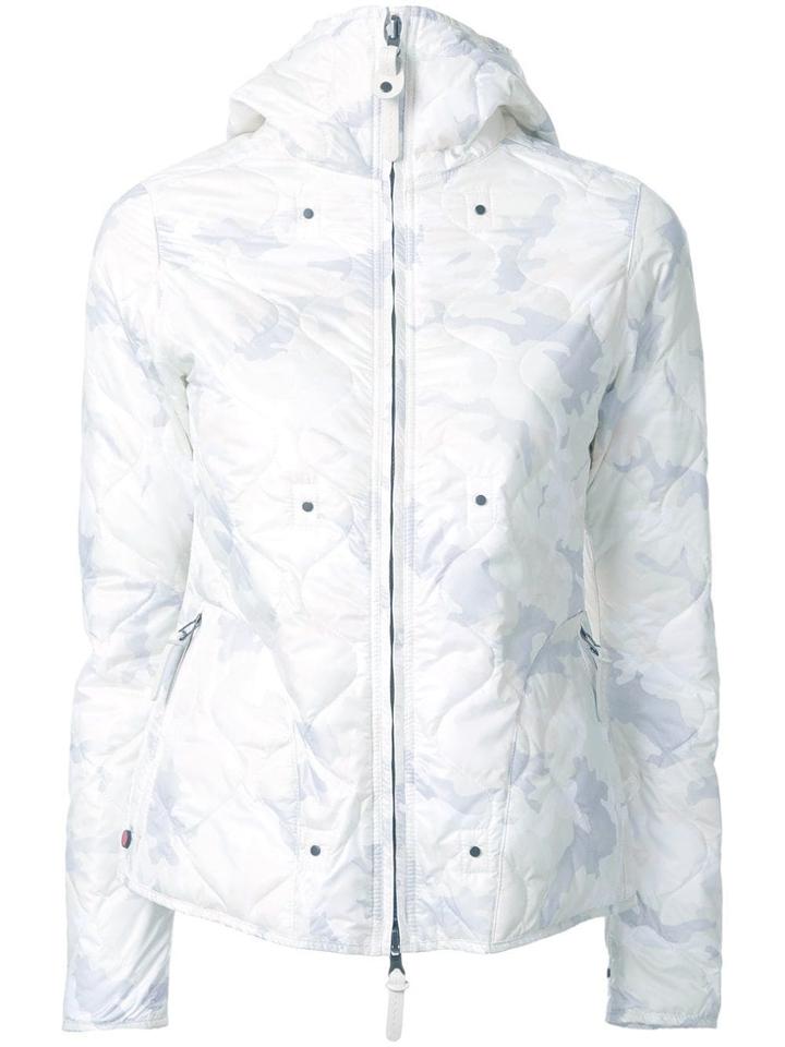 Kru Camouflage Hooded Puffer Jacket - White