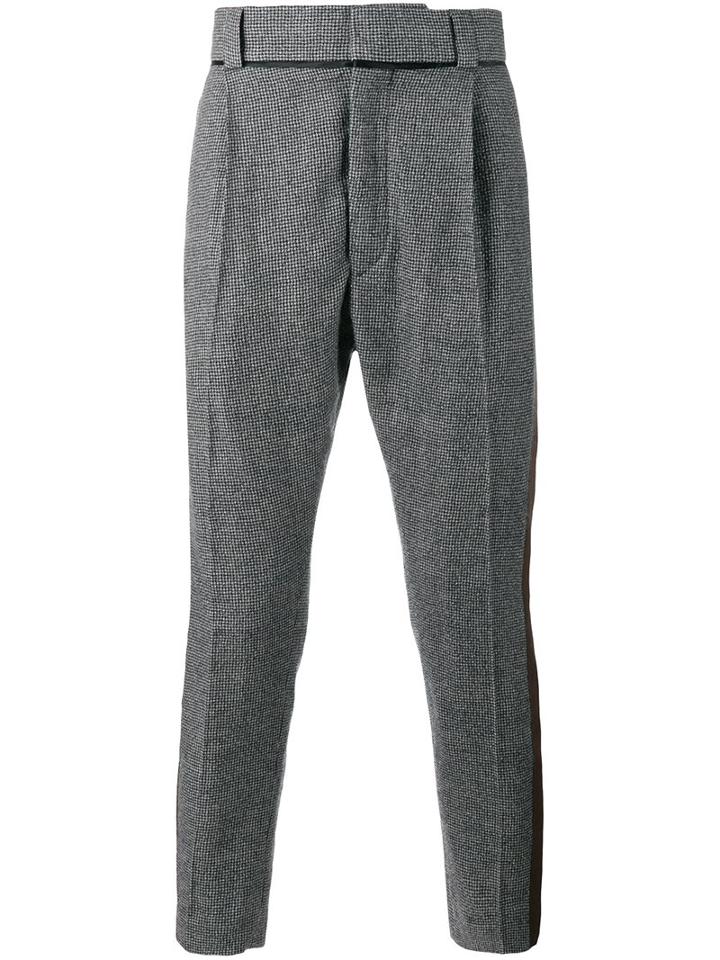 Haider Ackermann Houndstooth Trousers, Men's, Size: 46, Black, Cotton/rayon/virgin Wool