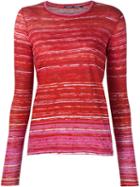 Proenza Schouler Striped Longsleeved T-shirt, Women's, Size: L, Red, Cotton