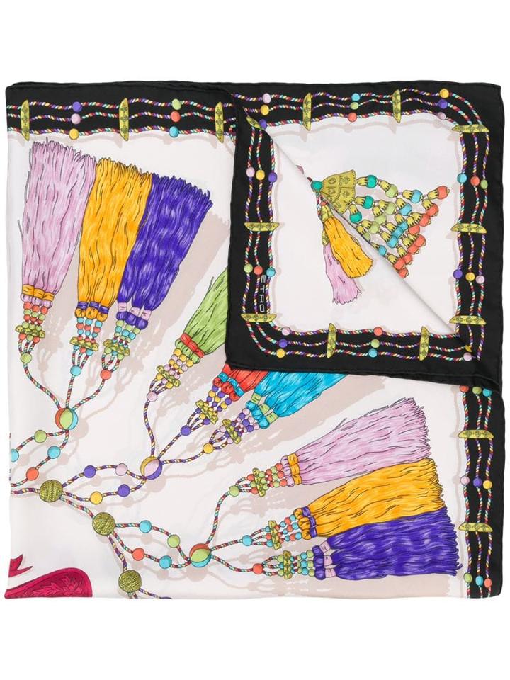 Etro Tassel Print Scarf - Neutrals