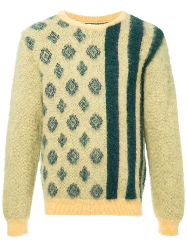 Coohem Textured Crew Neck Sweater - Yellow & Orange